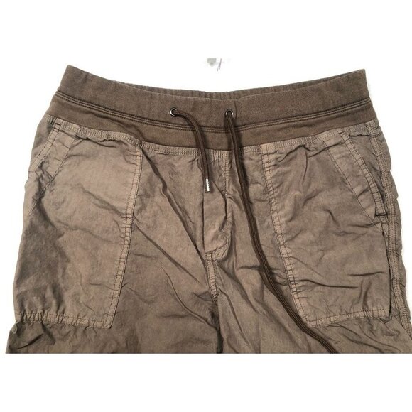 James Perse Mixed Media Pants WPR1835 Taupe Brown Drawstring Joggers Women's 2 - Picture 5 of 11